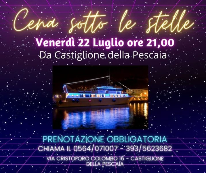 cena sotto le stelle castiglione della pescaia